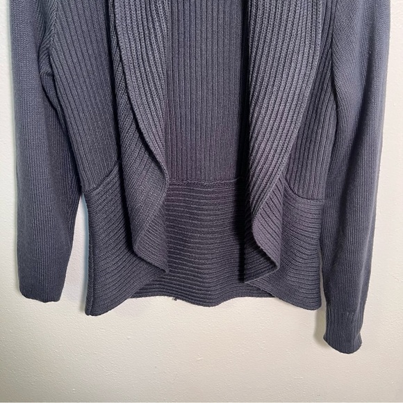 Basic H&M Open Front Cardigan Sweater Blue Gray S - Picture 3 of 8
